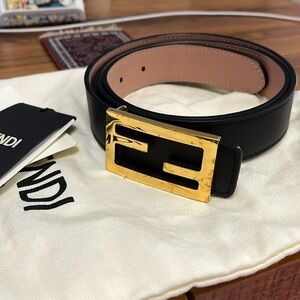 Double sided calf leather Fendi belt